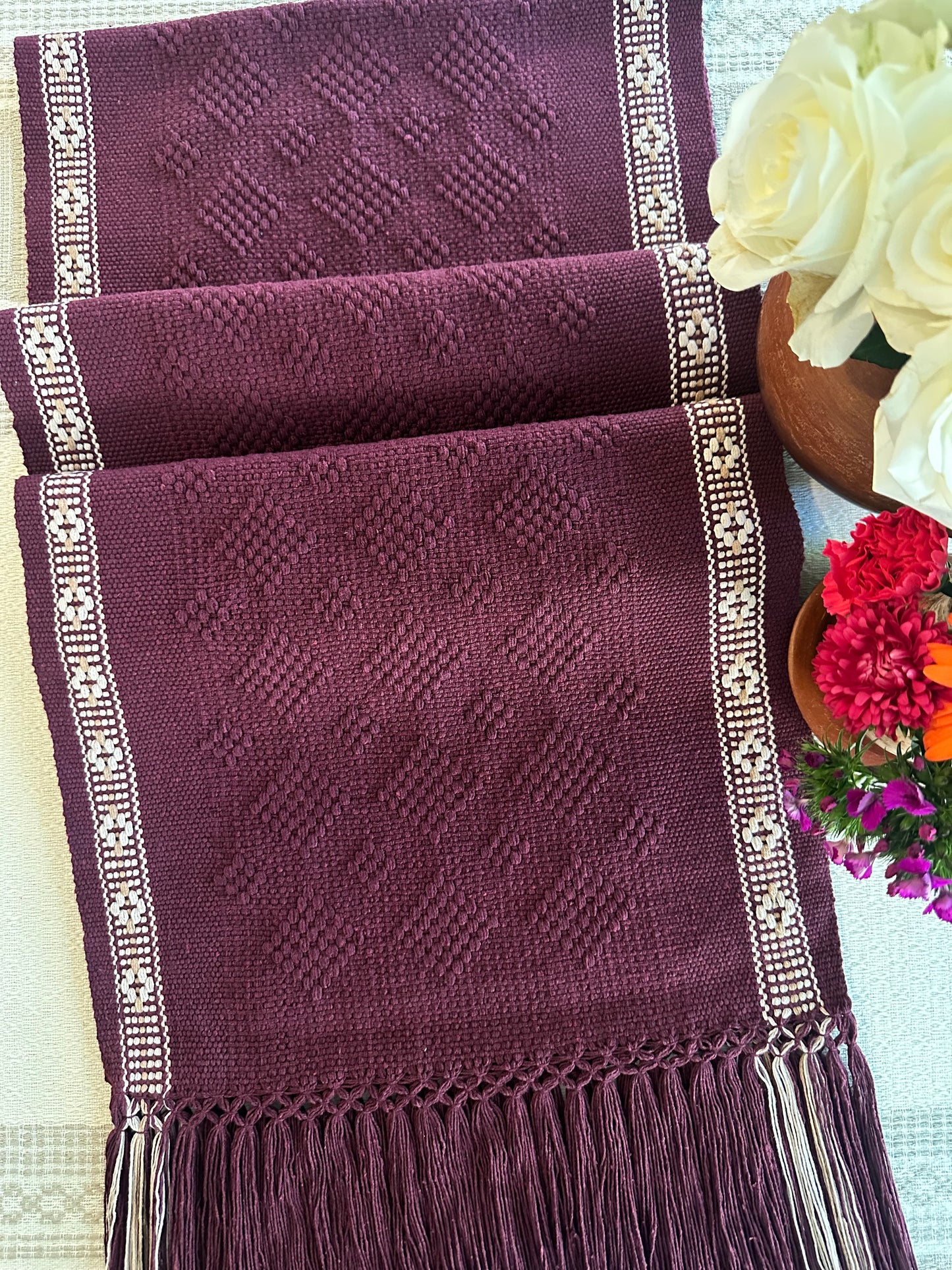 Merlot Woven Table Runner