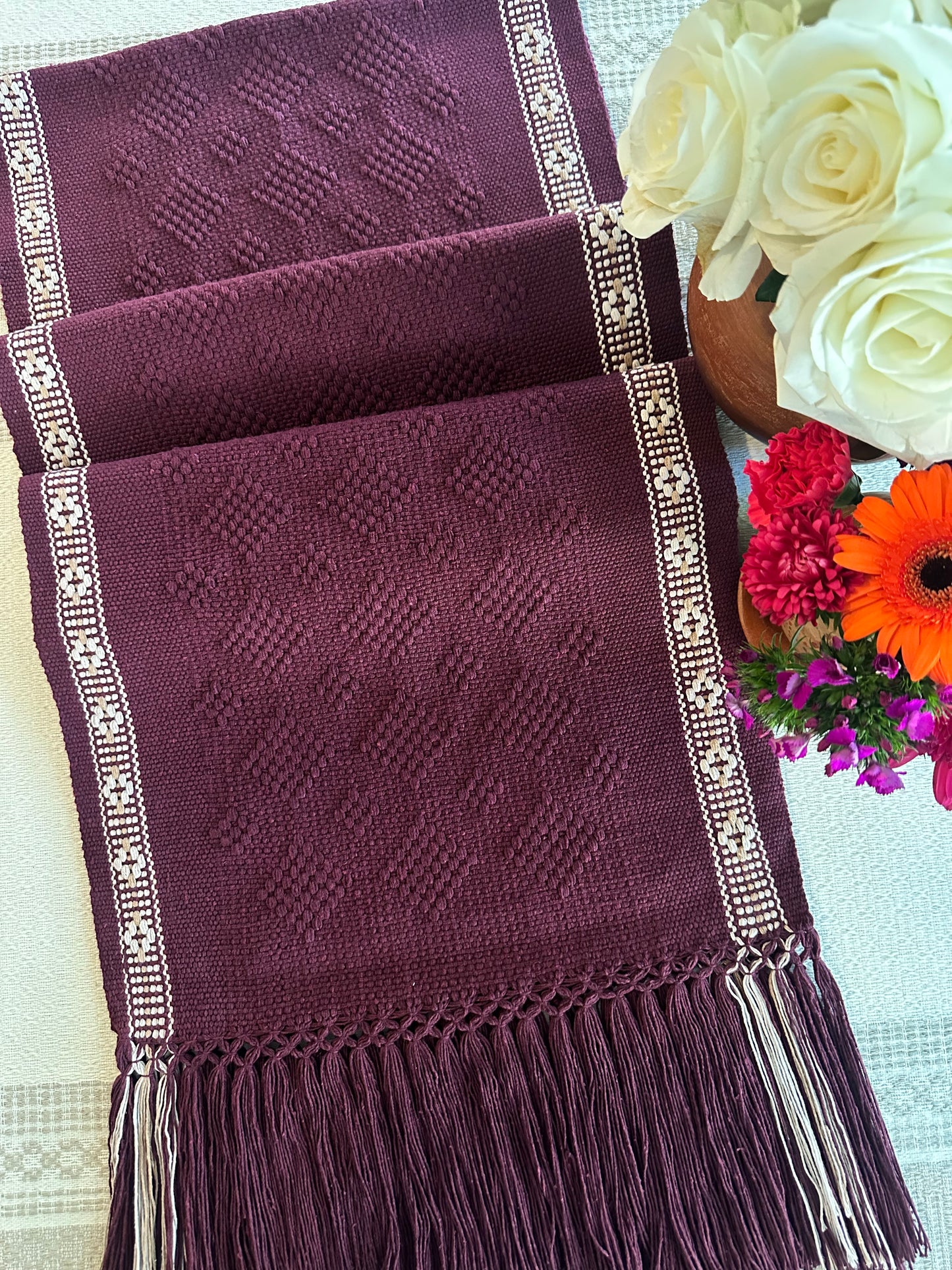 Merlot Woven Table Runner