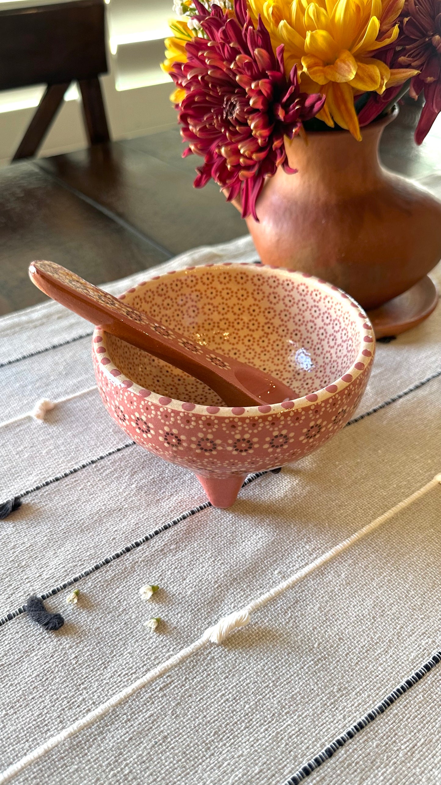Flora Clay Bowl & Clay Spoon