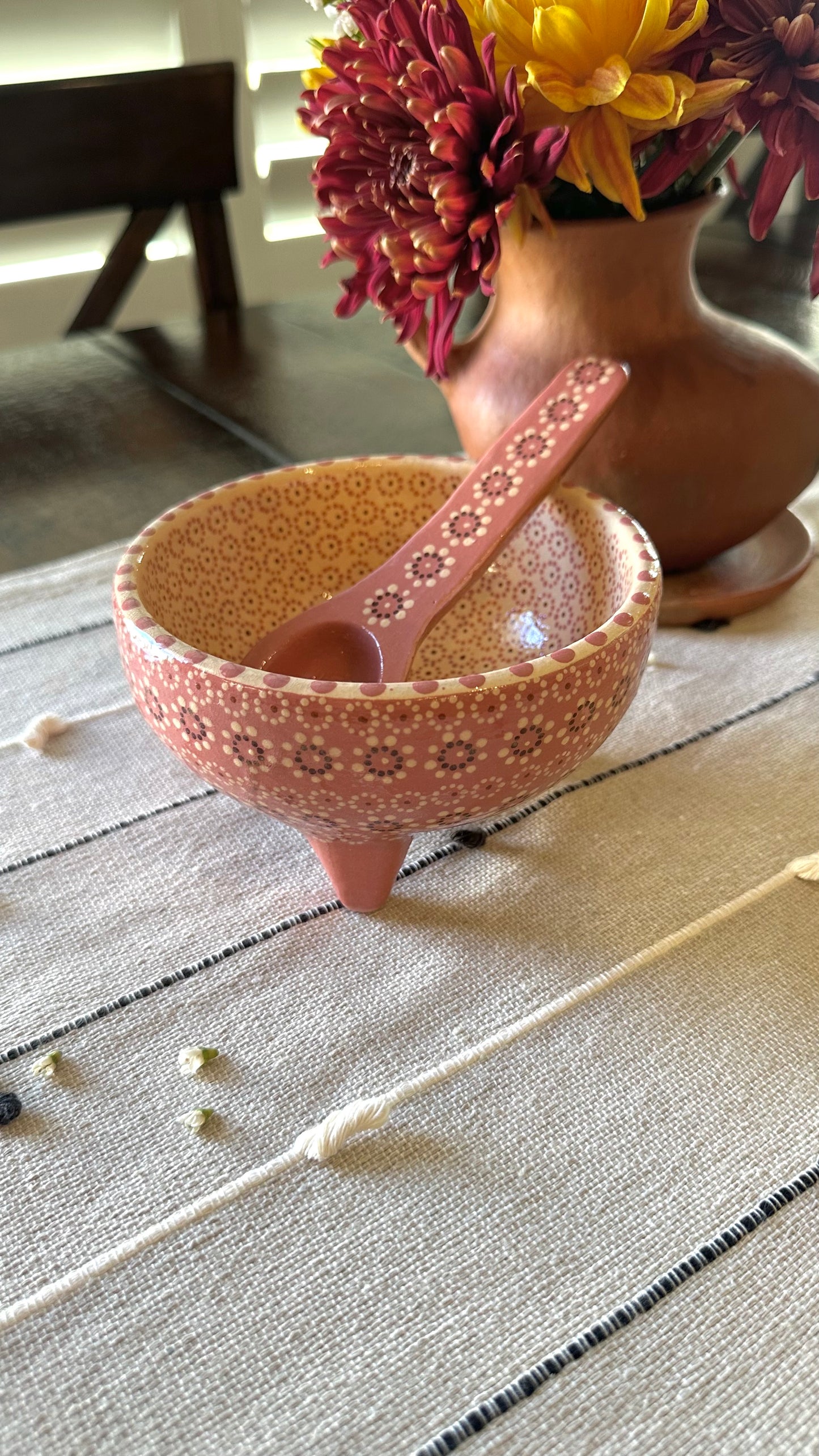 Flora Clay Bowl & Clay Spoon