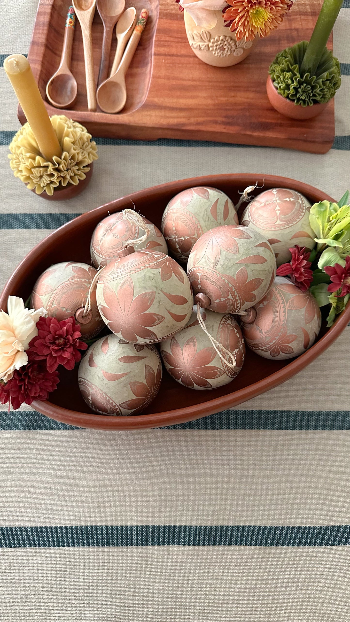 Daniela Jicara Poinsettia Hand Carved Christmas Ornament