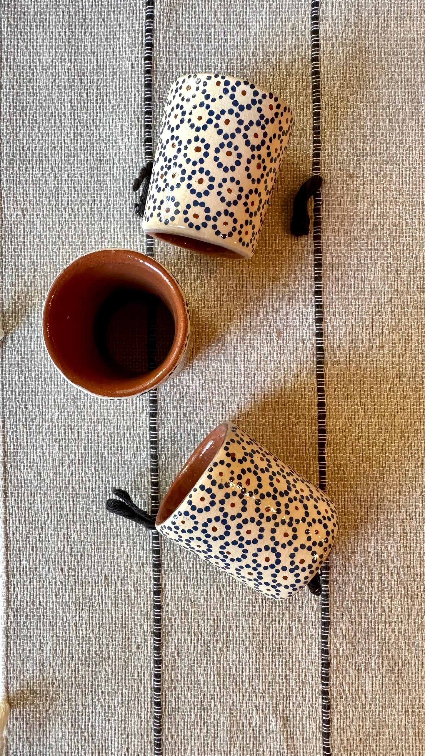 Estrella Ivory & Blue Clay Napkin Rings