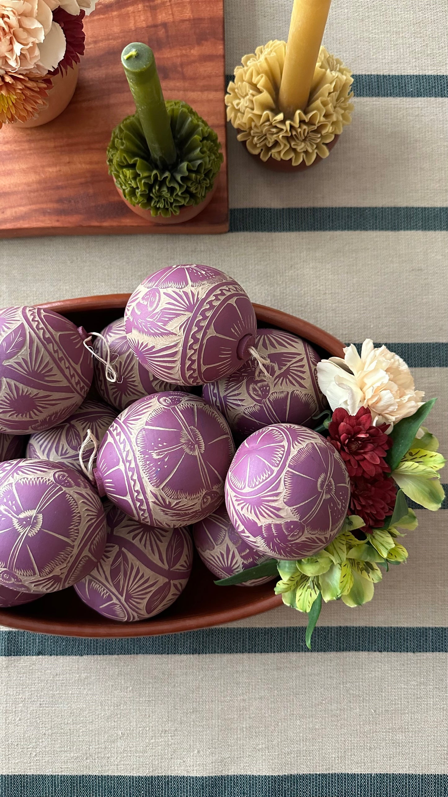 Lila Jicara Hummingbird Hand Carved Christmas Ornament