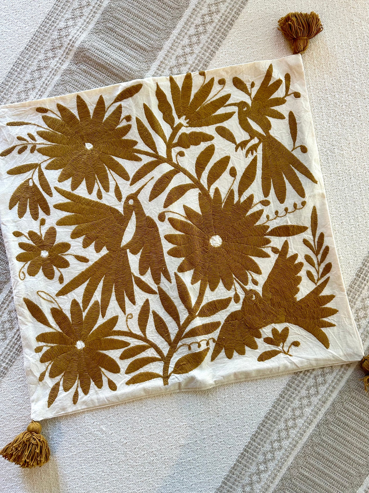 Ana Maria Otomi Embroidered Pillow Cover