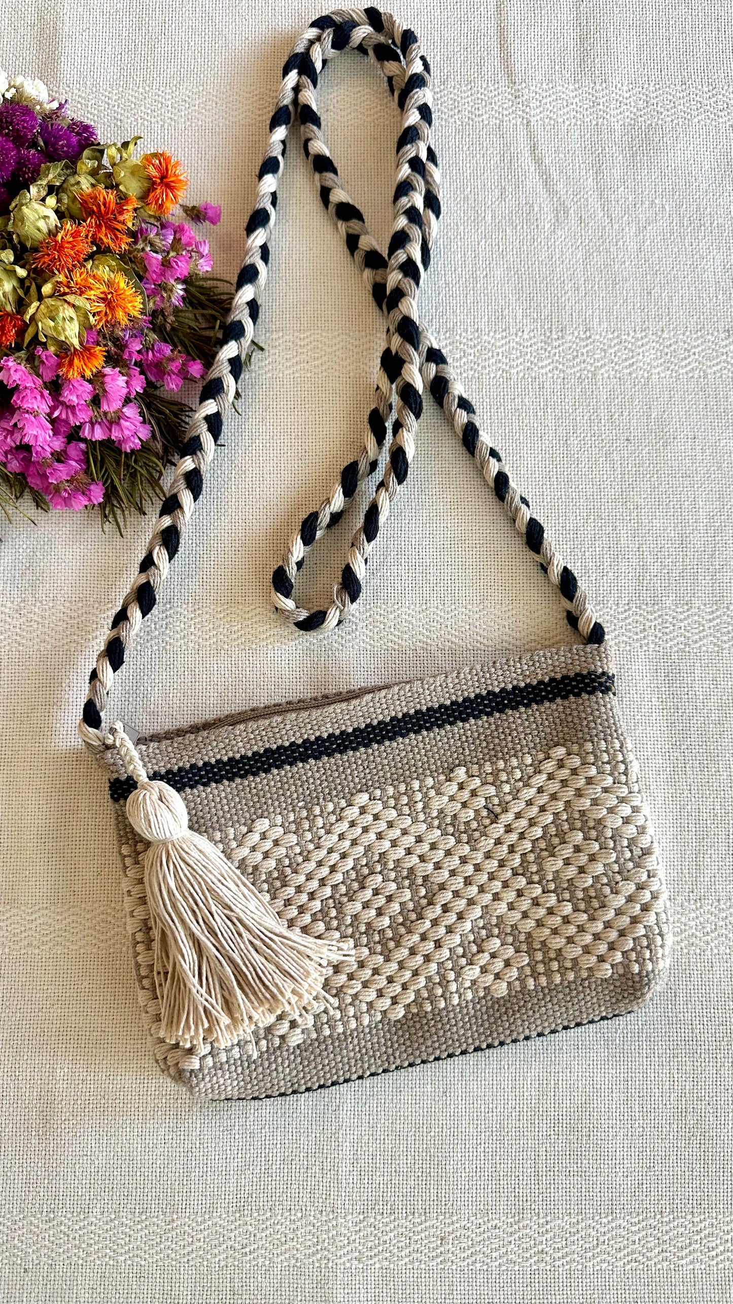 Lucia Rosita Woven Crossbody Bag
