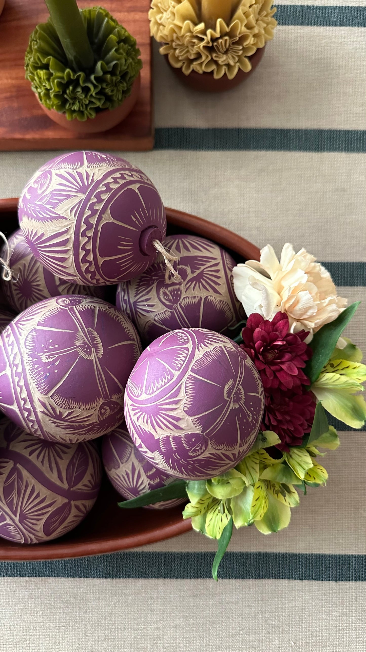 Lila Jicara Hummingbird Hand Carved Christmas Ornament