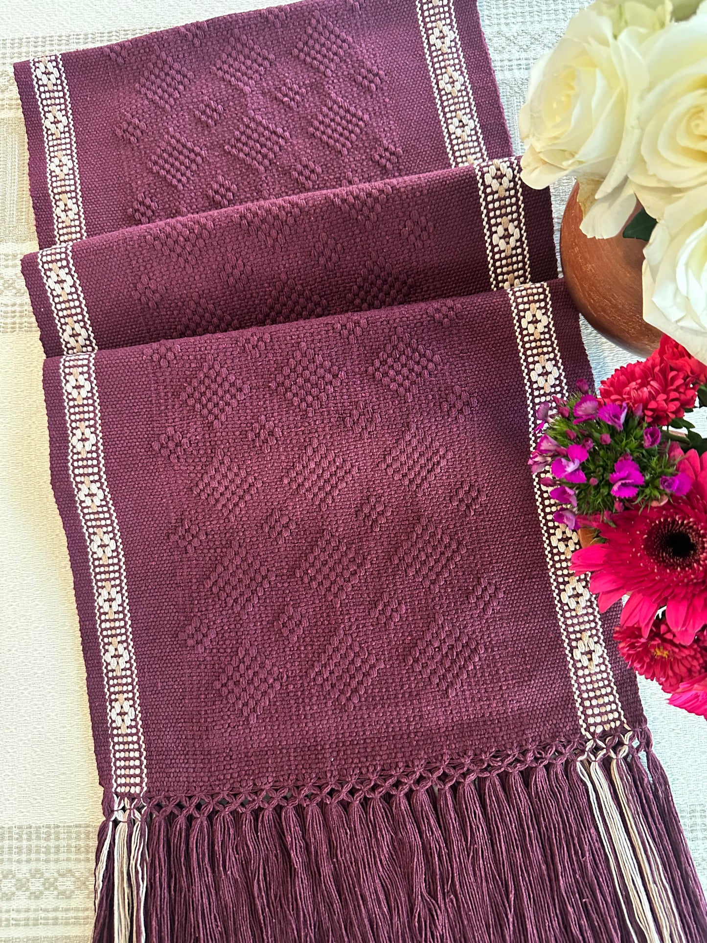 Merlot Woven Table Runner