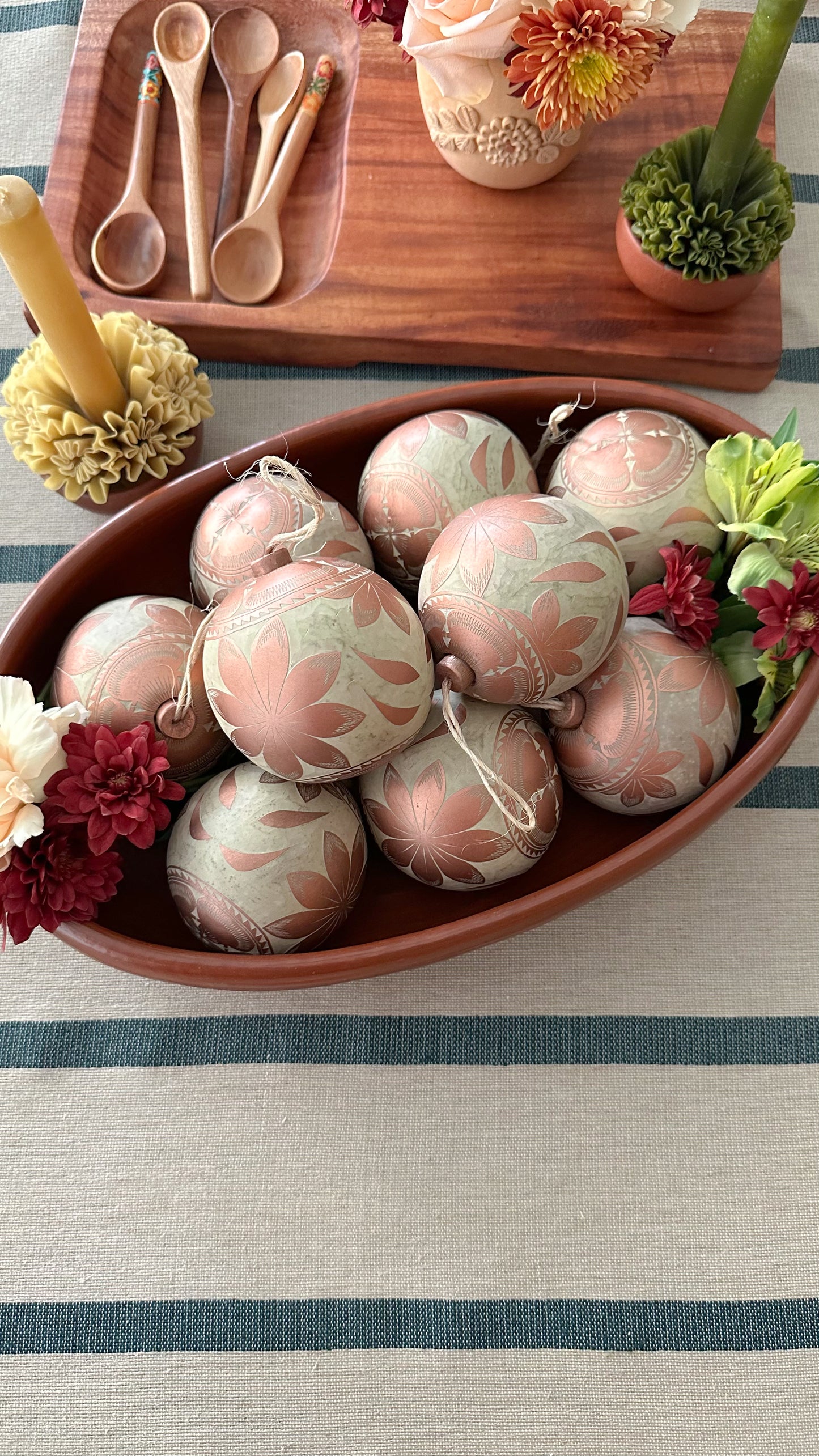 Daniela Jicara Poinsettia Hand Carved Christmas Ornament