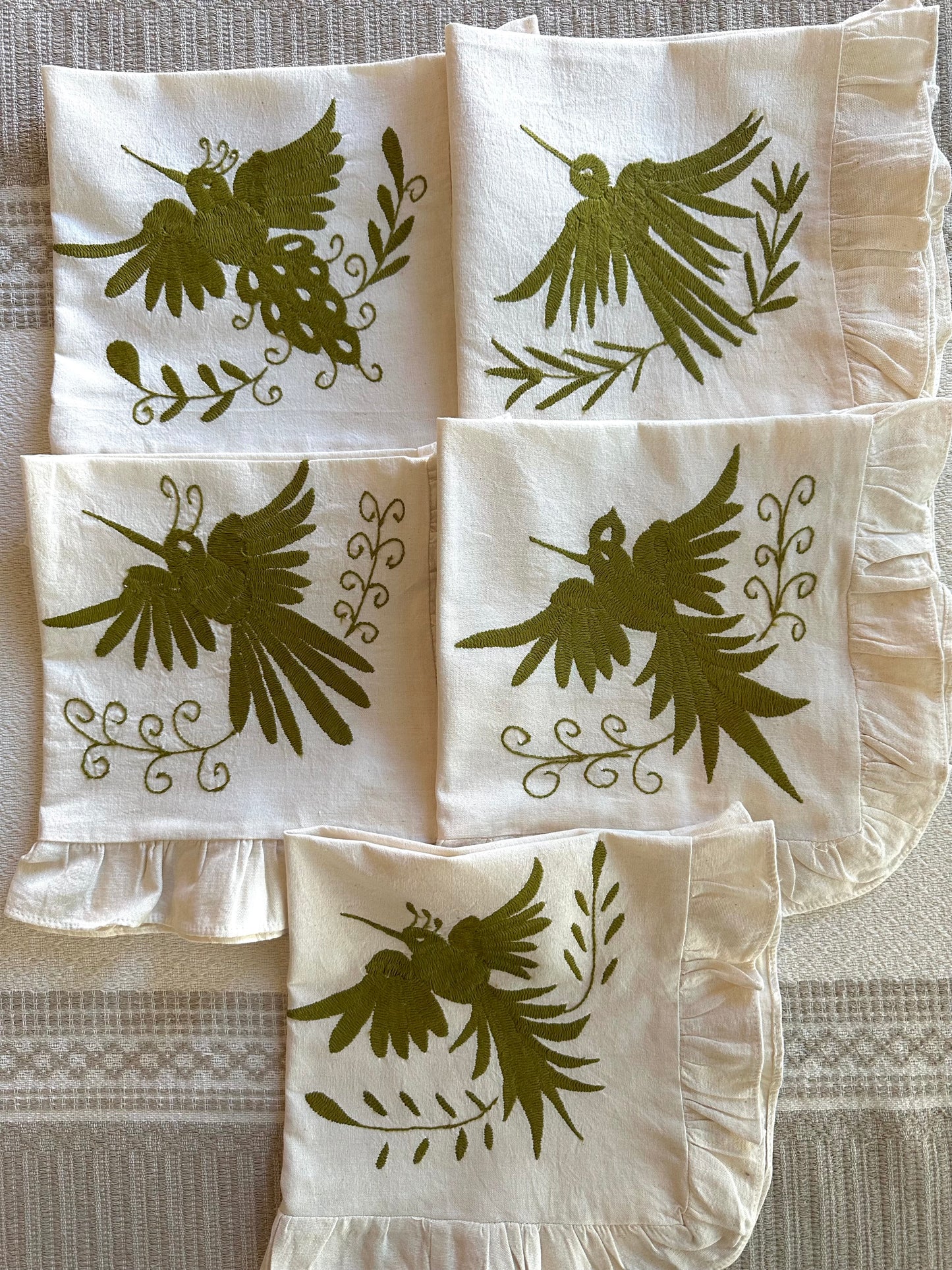 Verde Otomi Embroidered Napkin