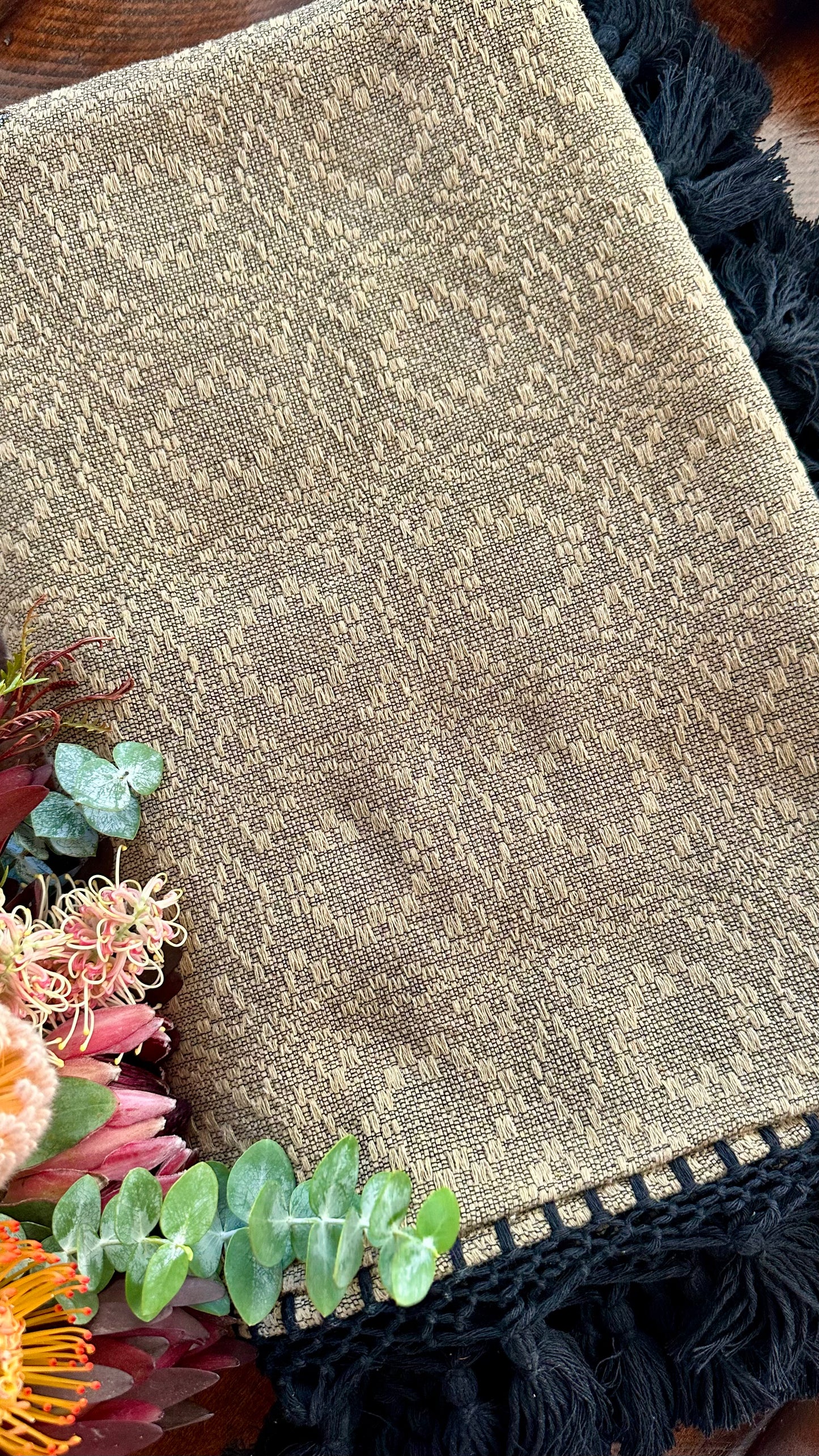 Maria Bonita Golden Woven Tablecloth