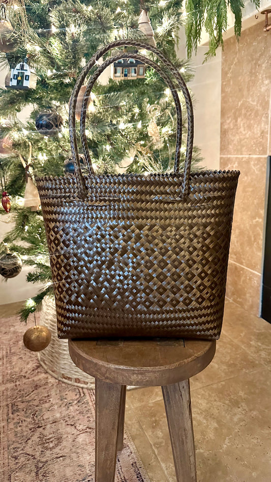 Cafe Woven Plastic Tote