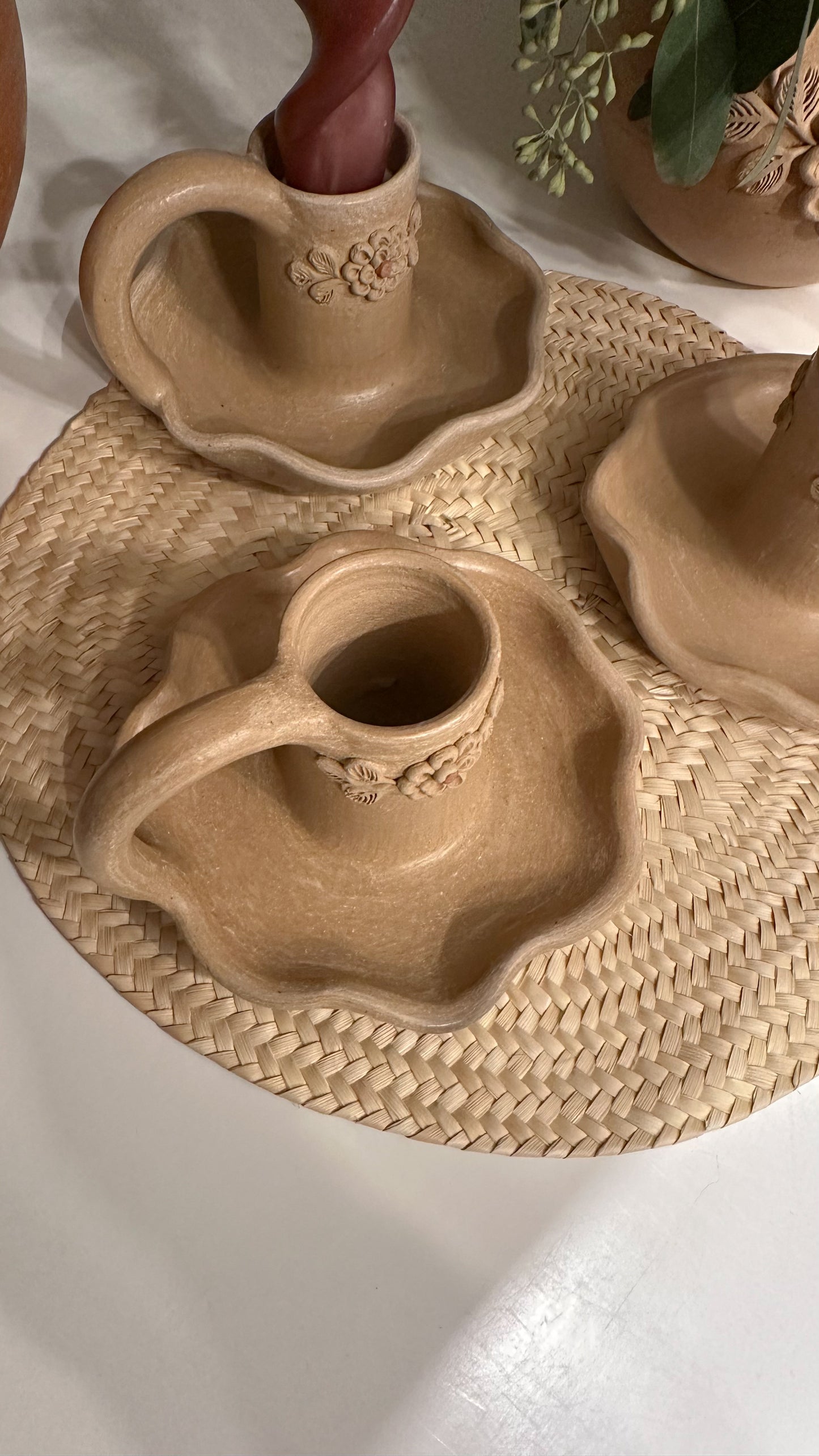 Daisy Clay Candle Holder