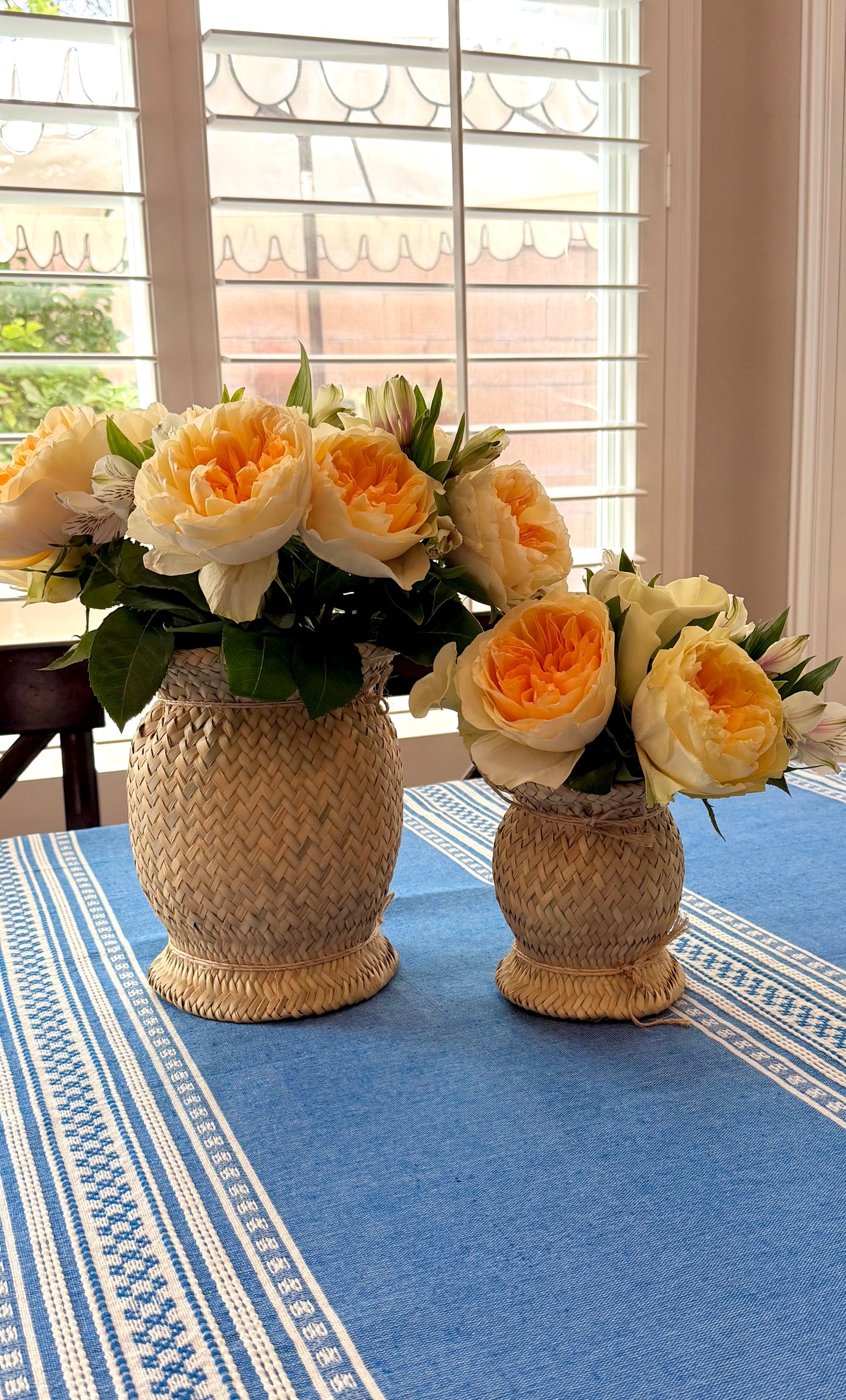 Gardenia Woven Palm Vase