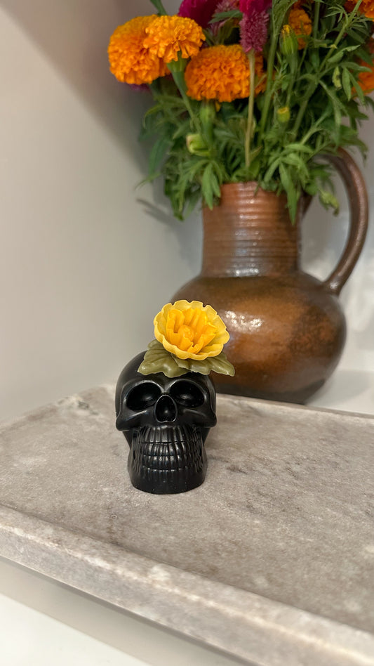 Panchito Skull beeswax Candle