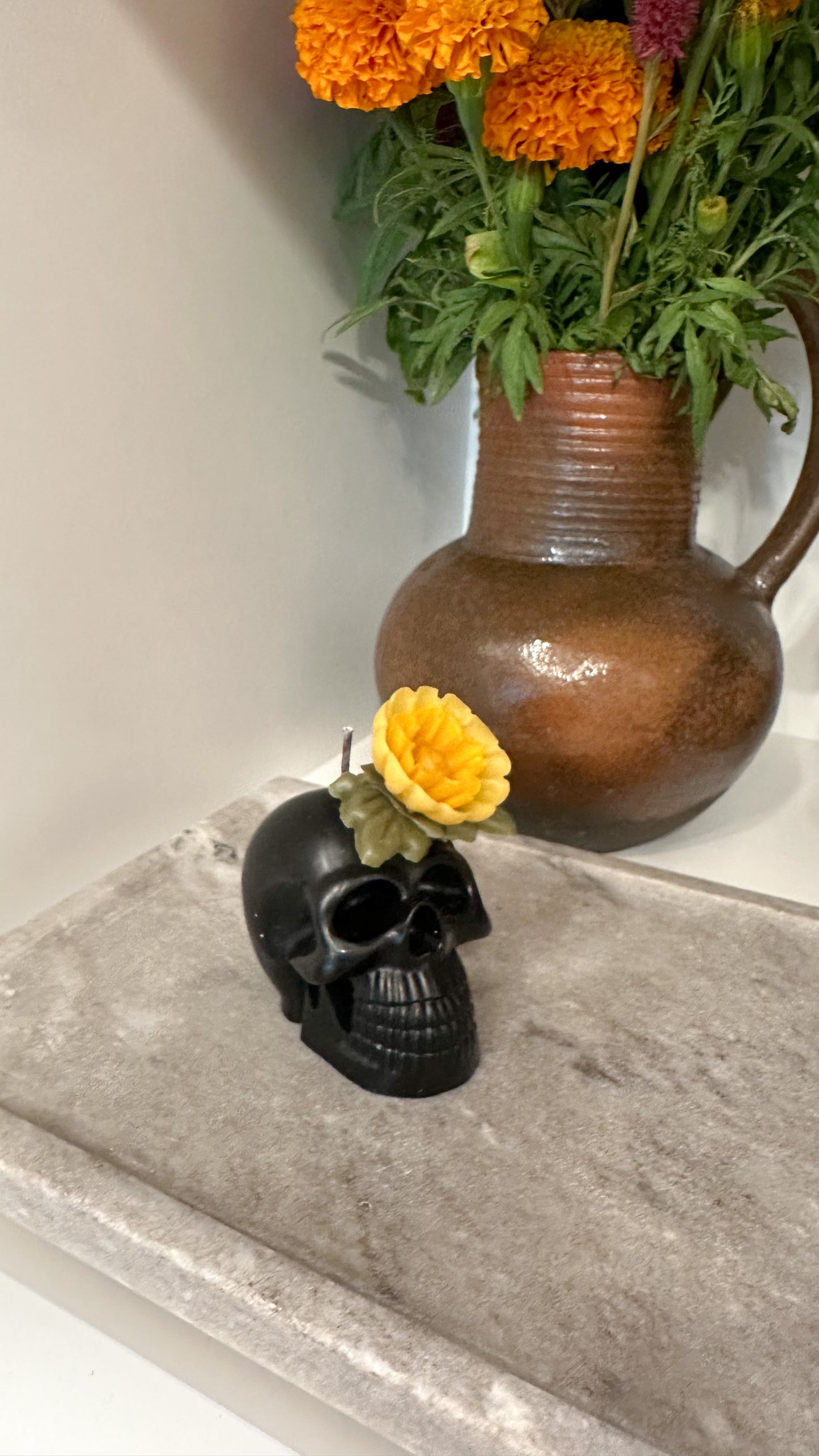 Panchito Skull beeswax Candle