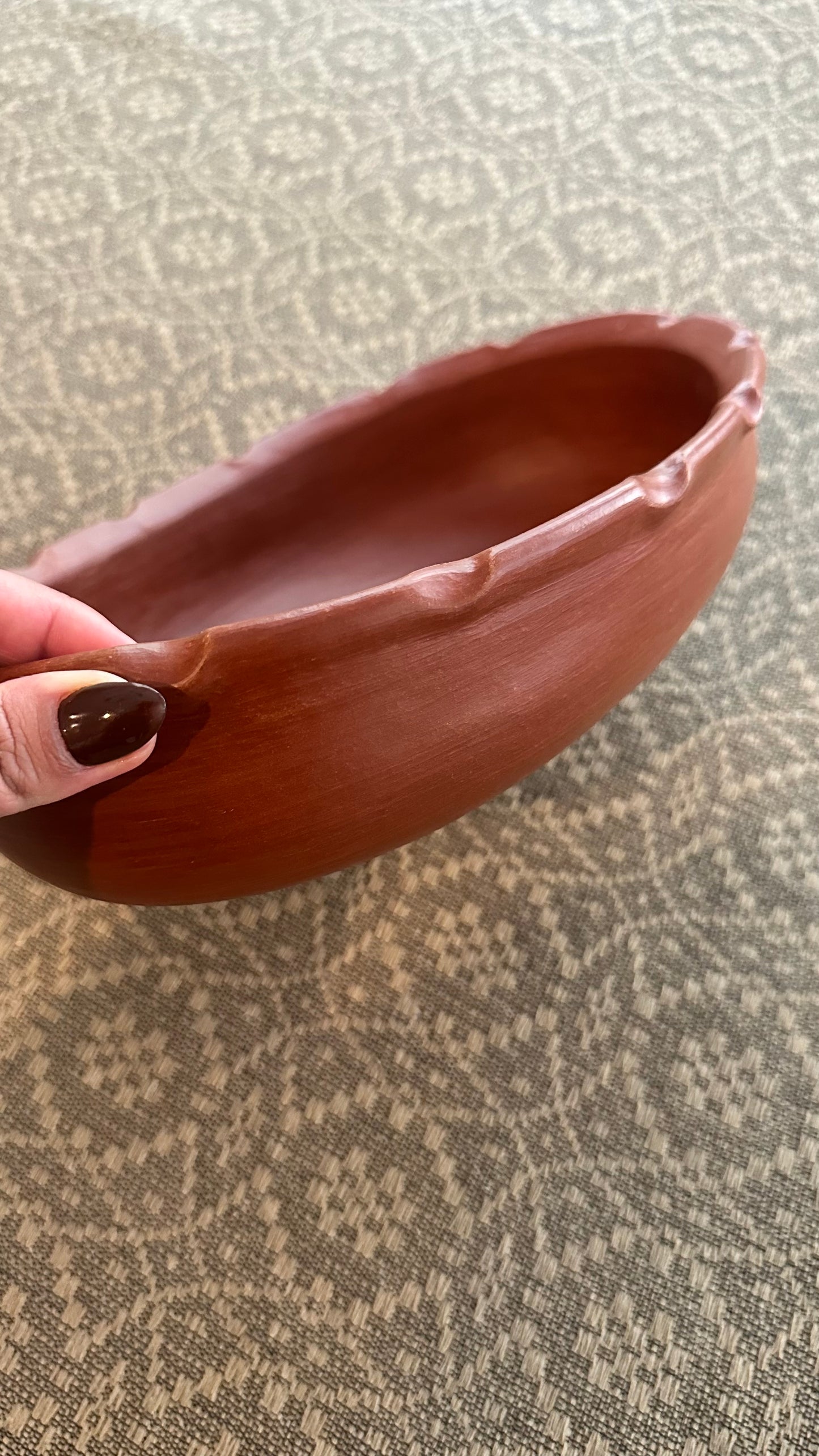 Camila Ruffled Oval Clay Dish