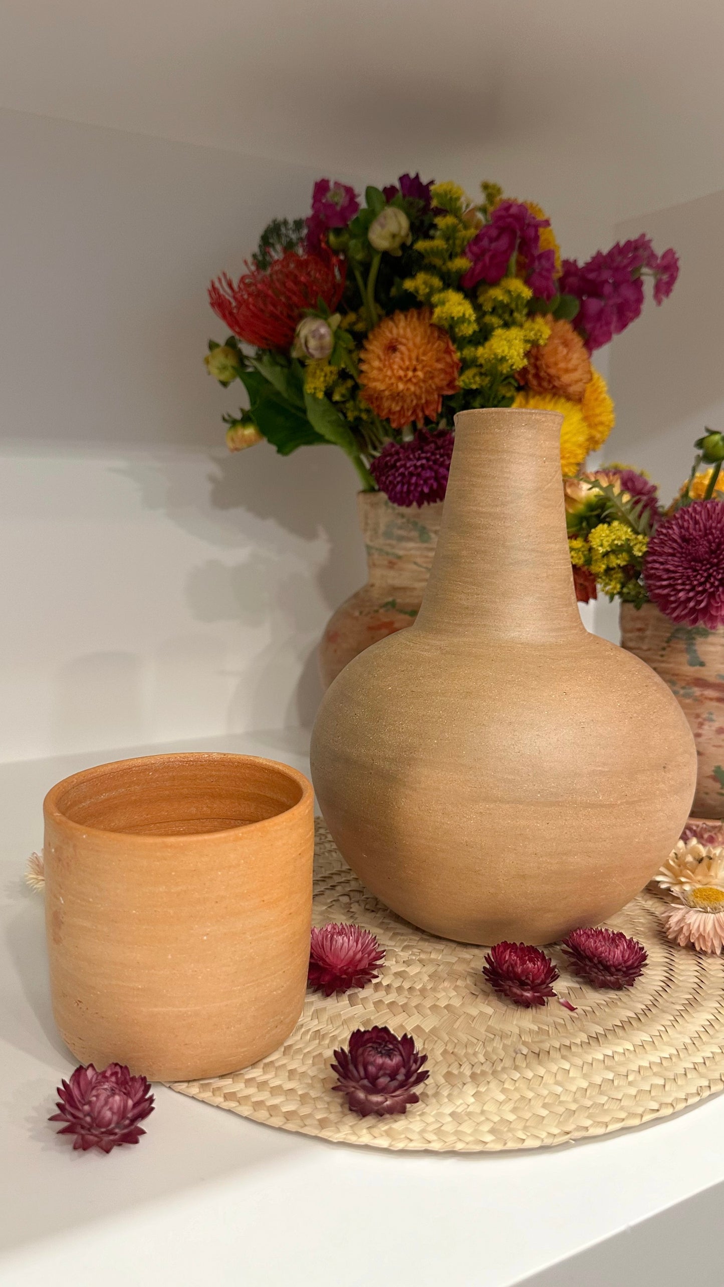 La Botella Clay Pitcher & cup