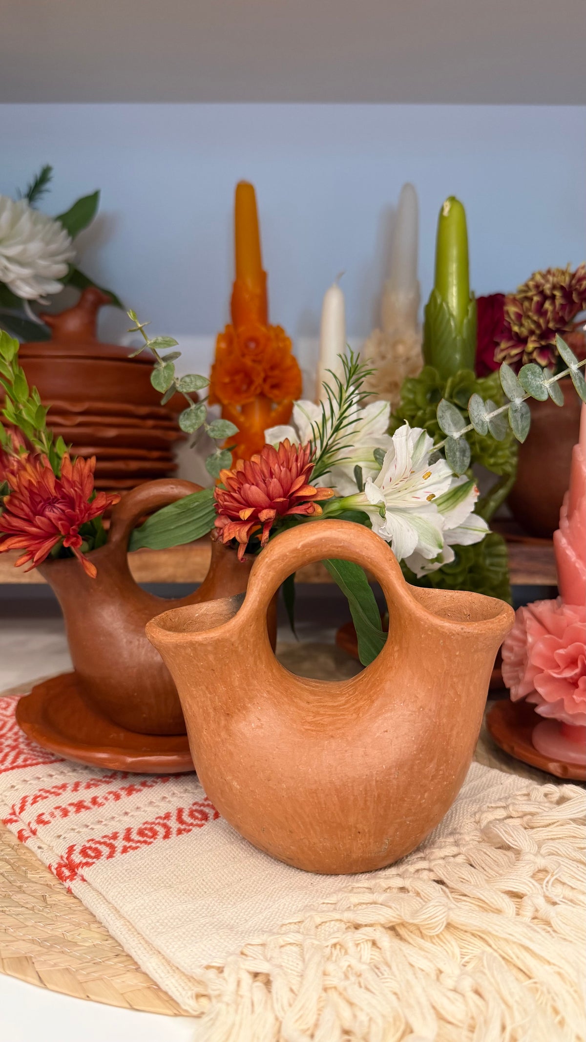 Maria Fernanda Small Double Opening Clay Vase