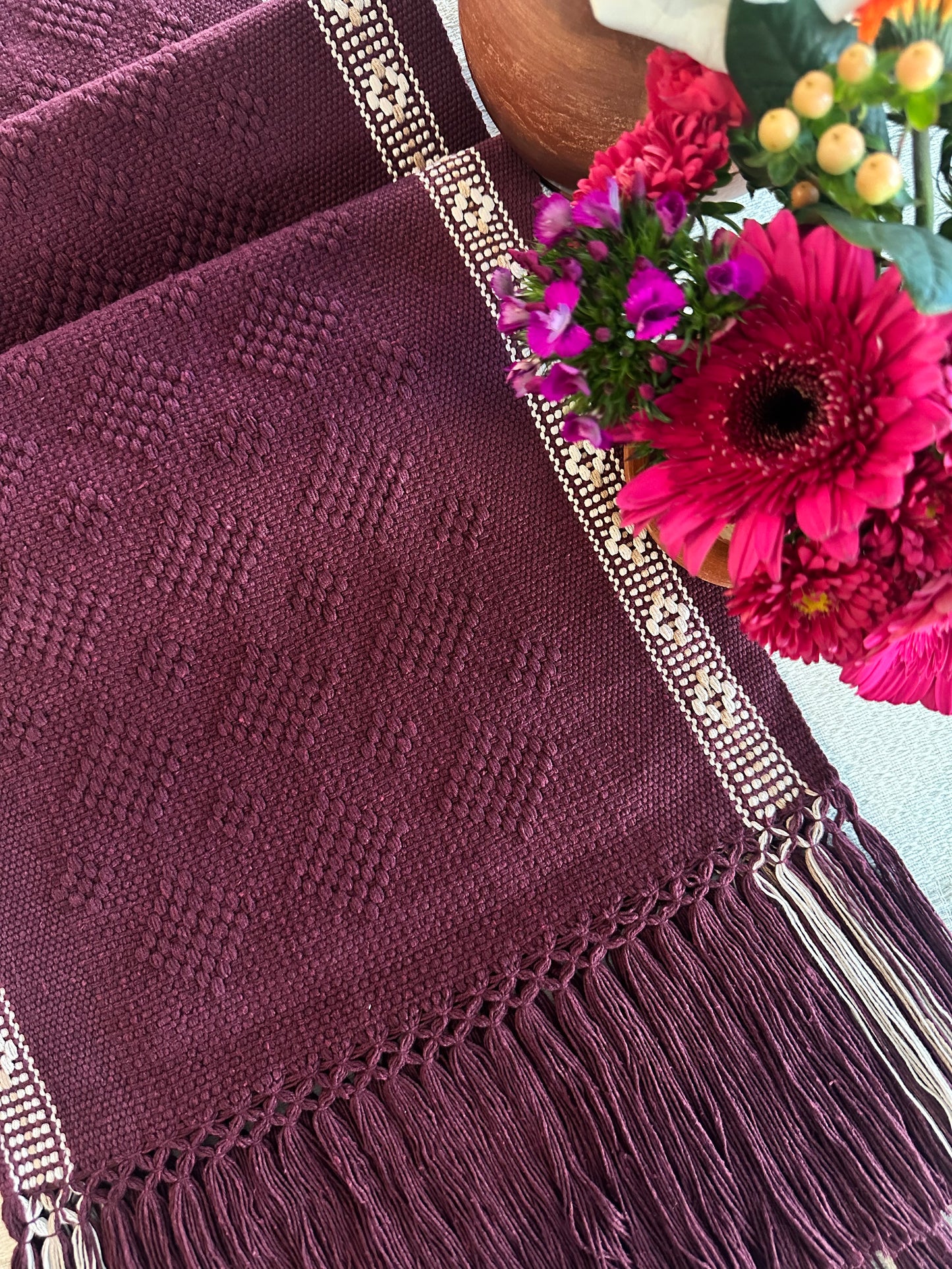 Merlot Woven Table Runner