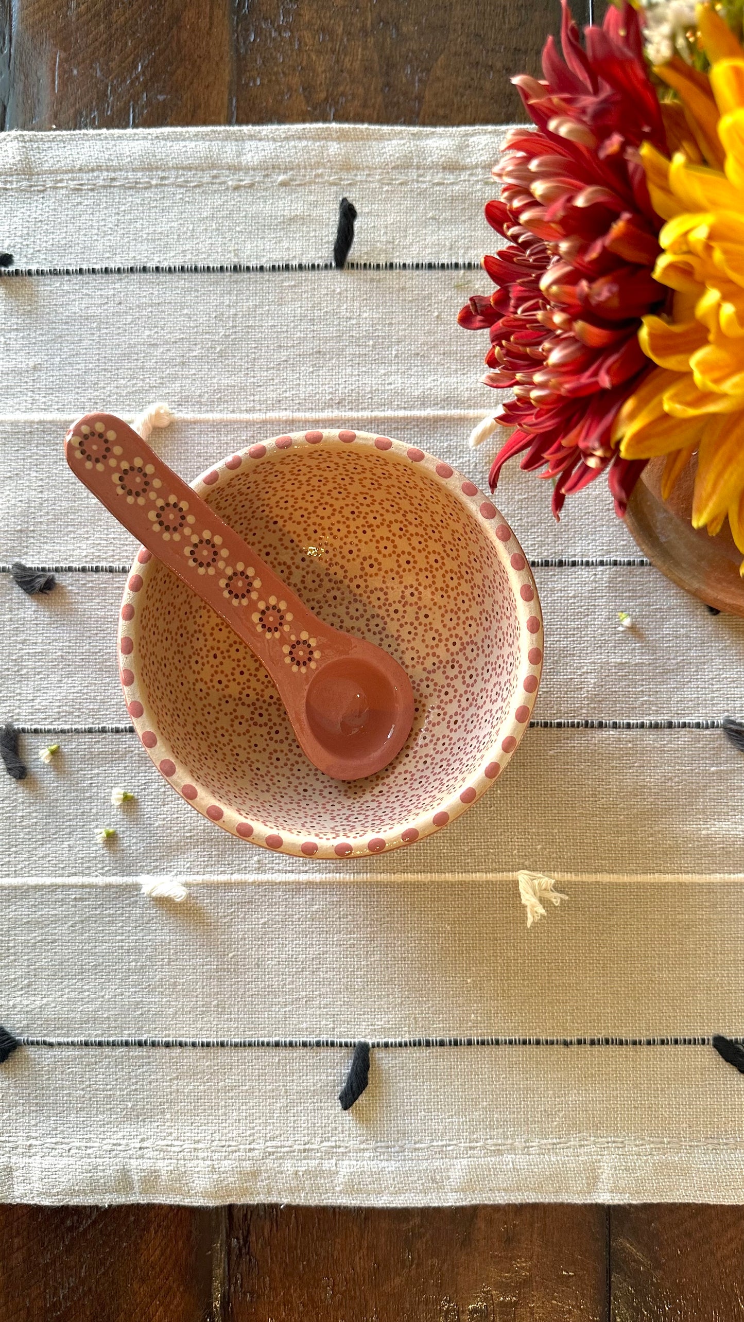 Flora Clay Bowl & Clay Spoon