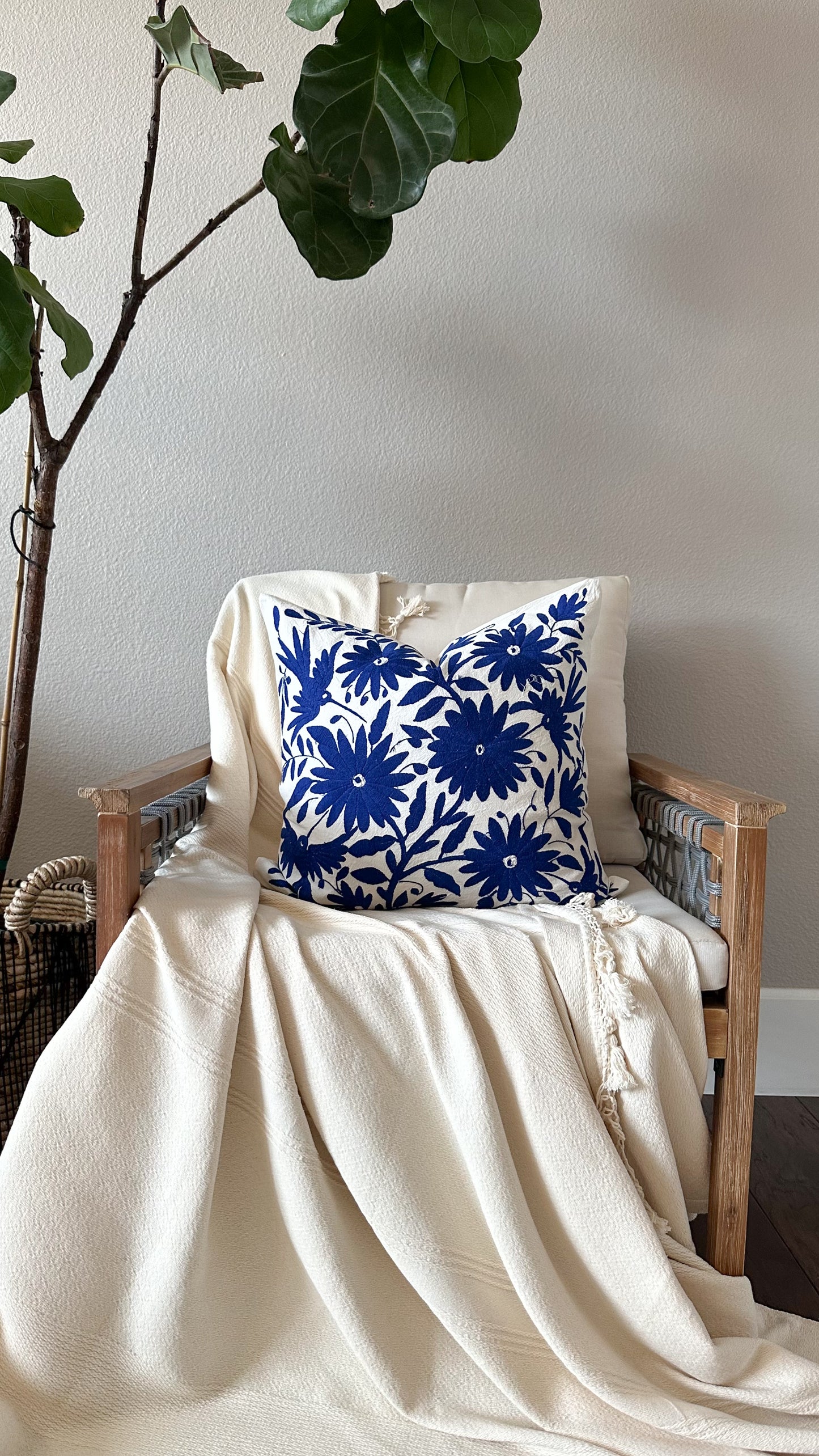 Julieta Otomi Embroidered Pillow Cover