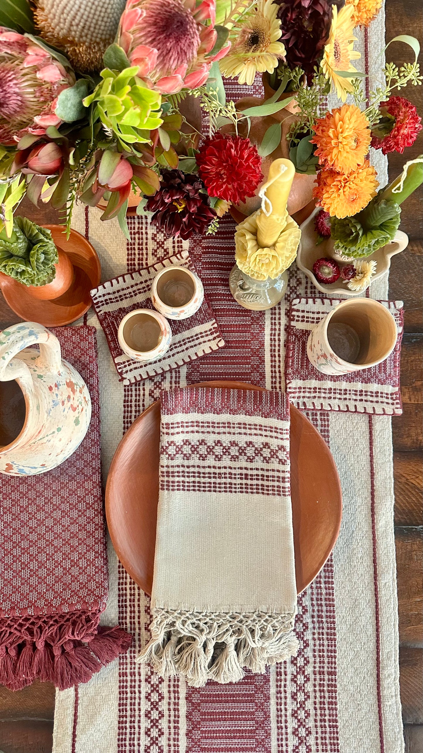 Ruby Woven Table Runner