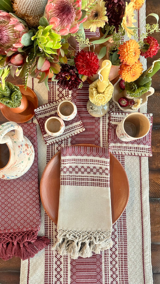 Ruby Woven Table Runner