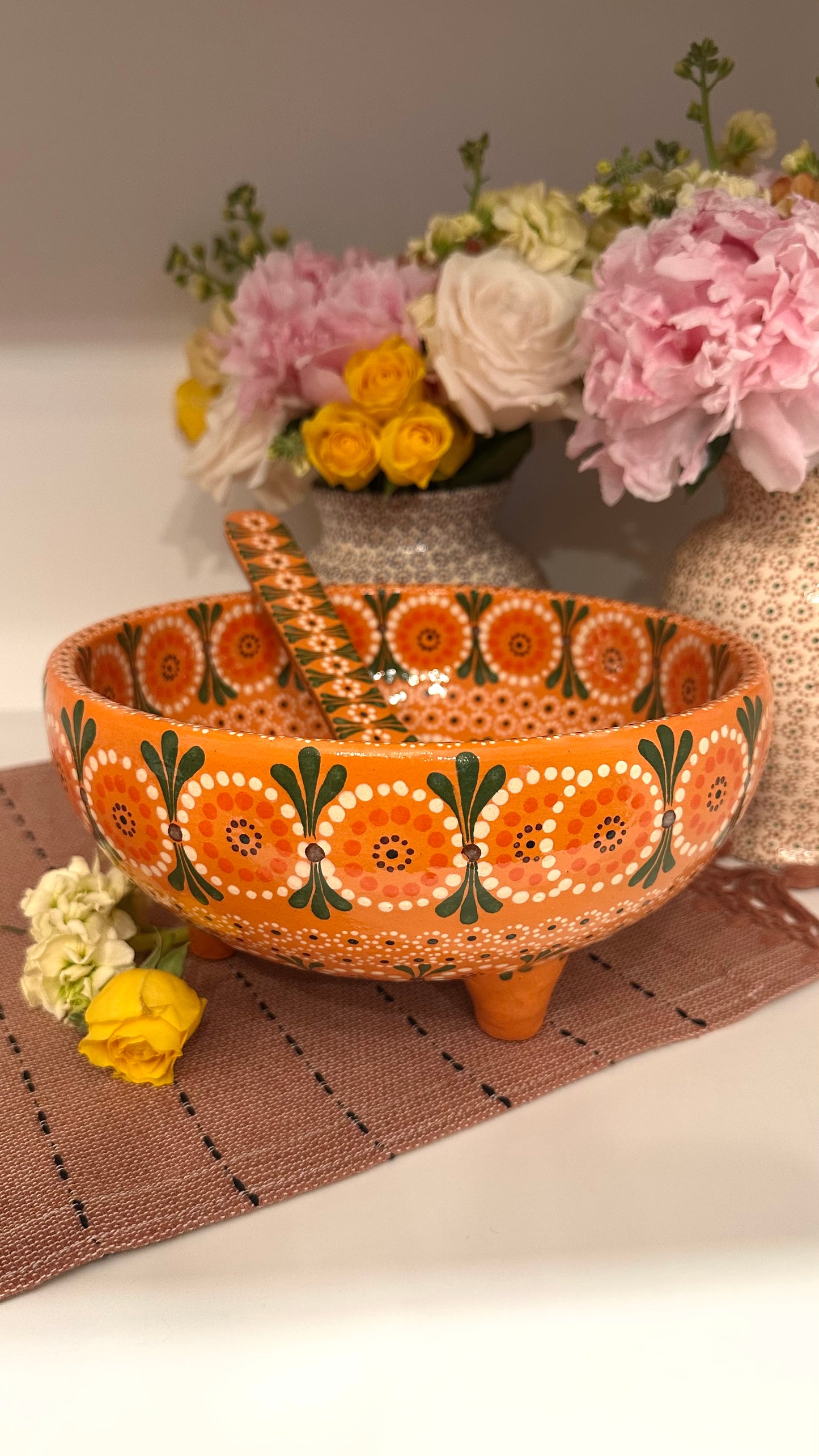 Clementina Large Clay Molcajete Bowl & Clay Spoon