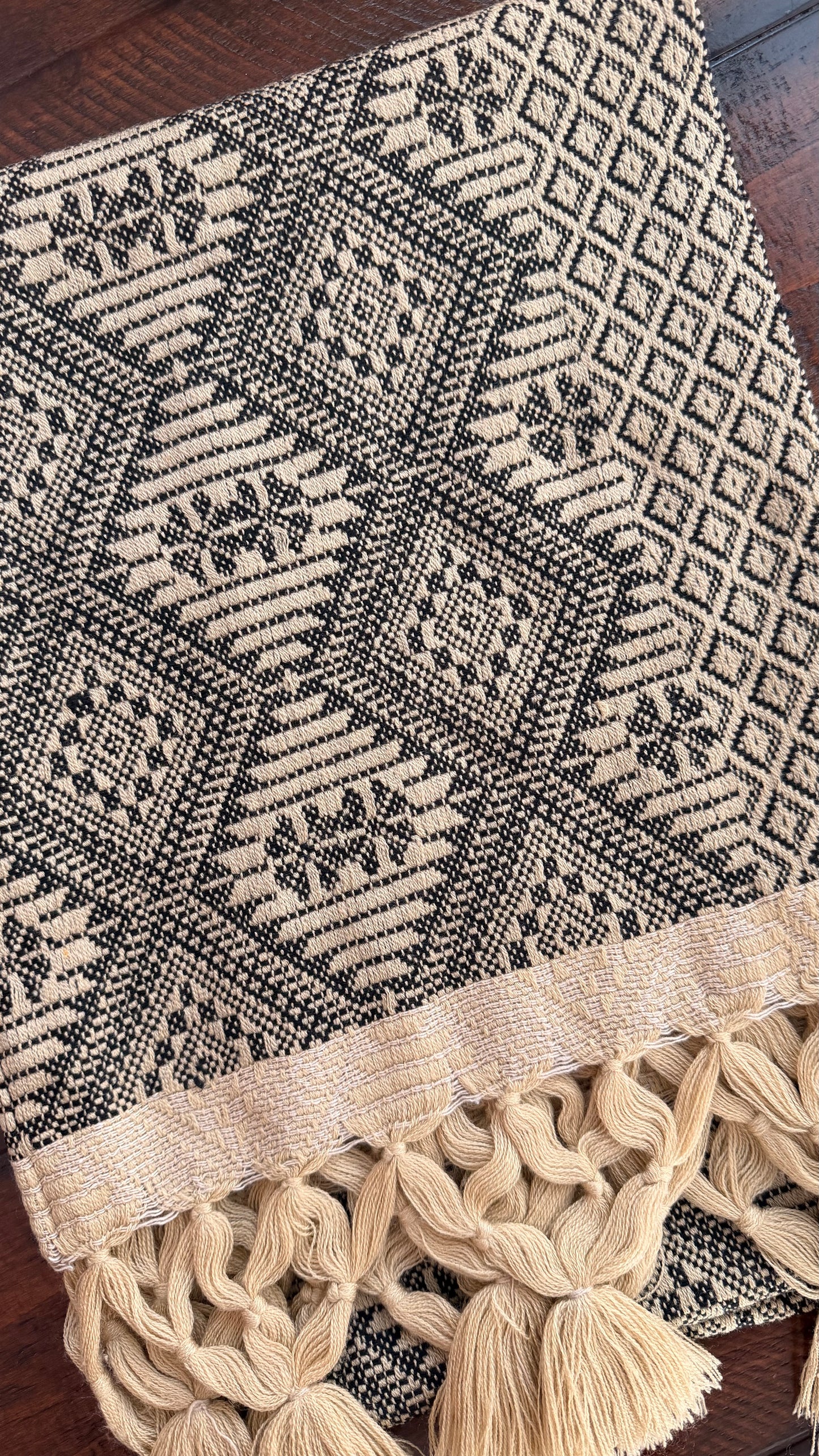 Jasmin Woven Rebozo Tan & black