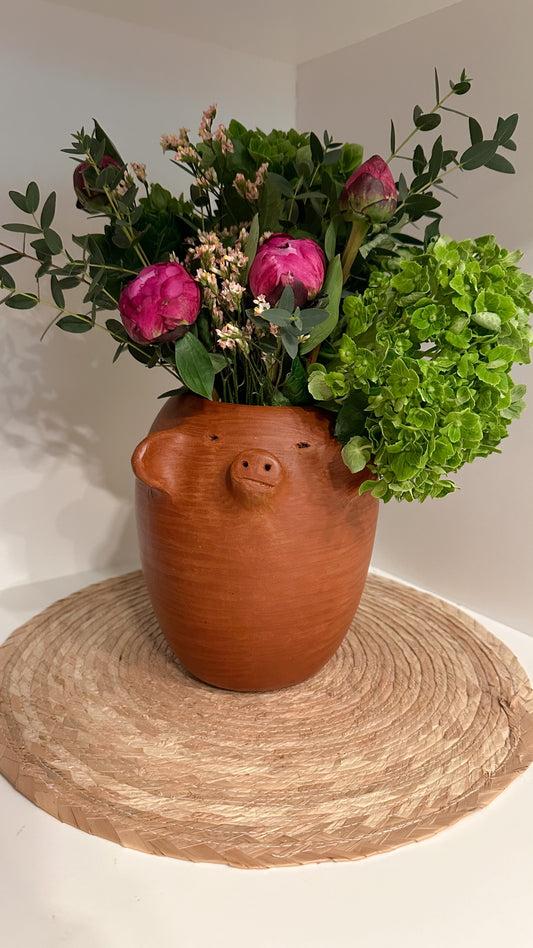 Concha Red Clay Vase