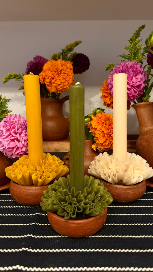 María Victoria Floral Red Clay Candle Bowl