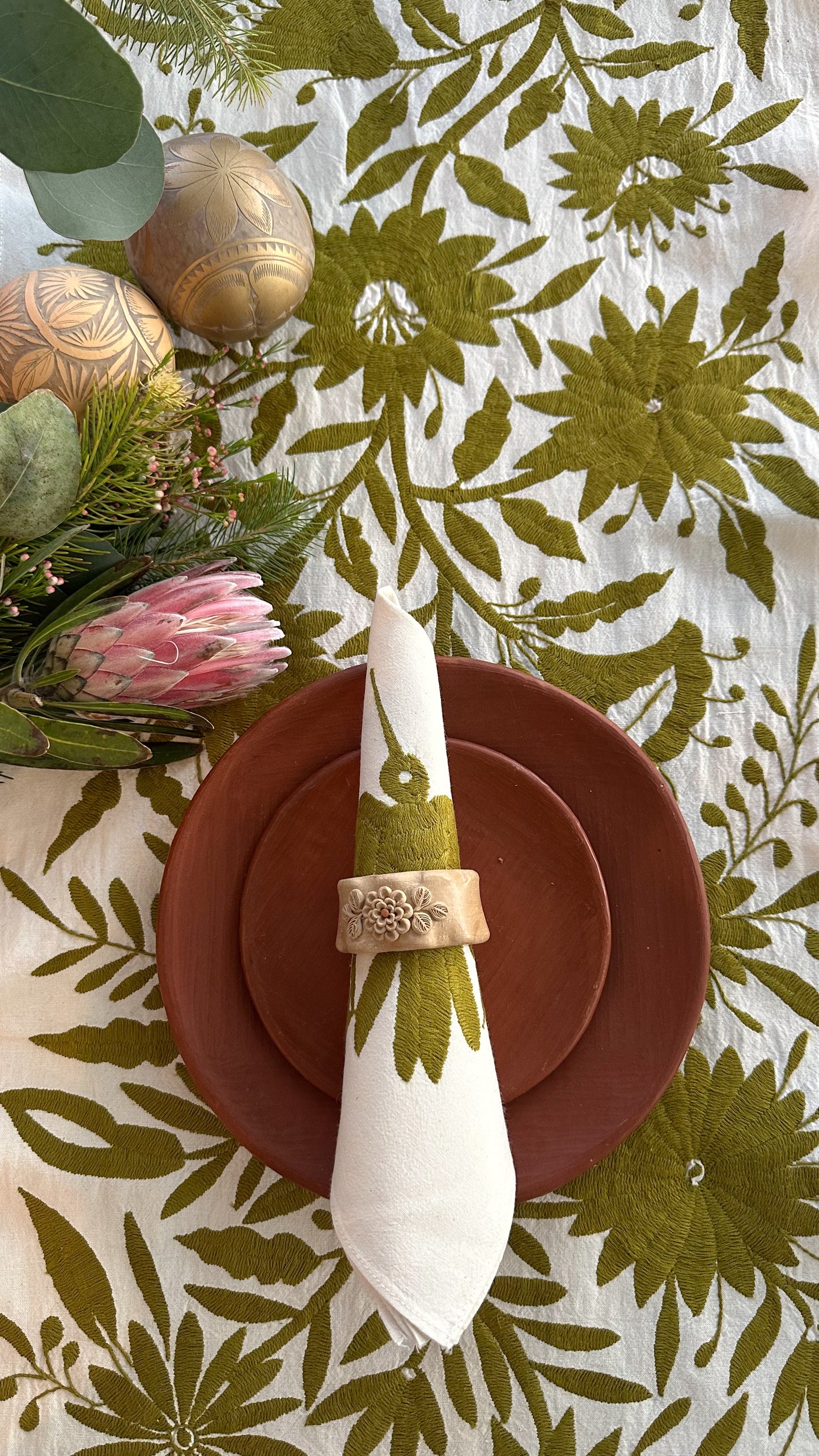 Olive Otomi Table Runner