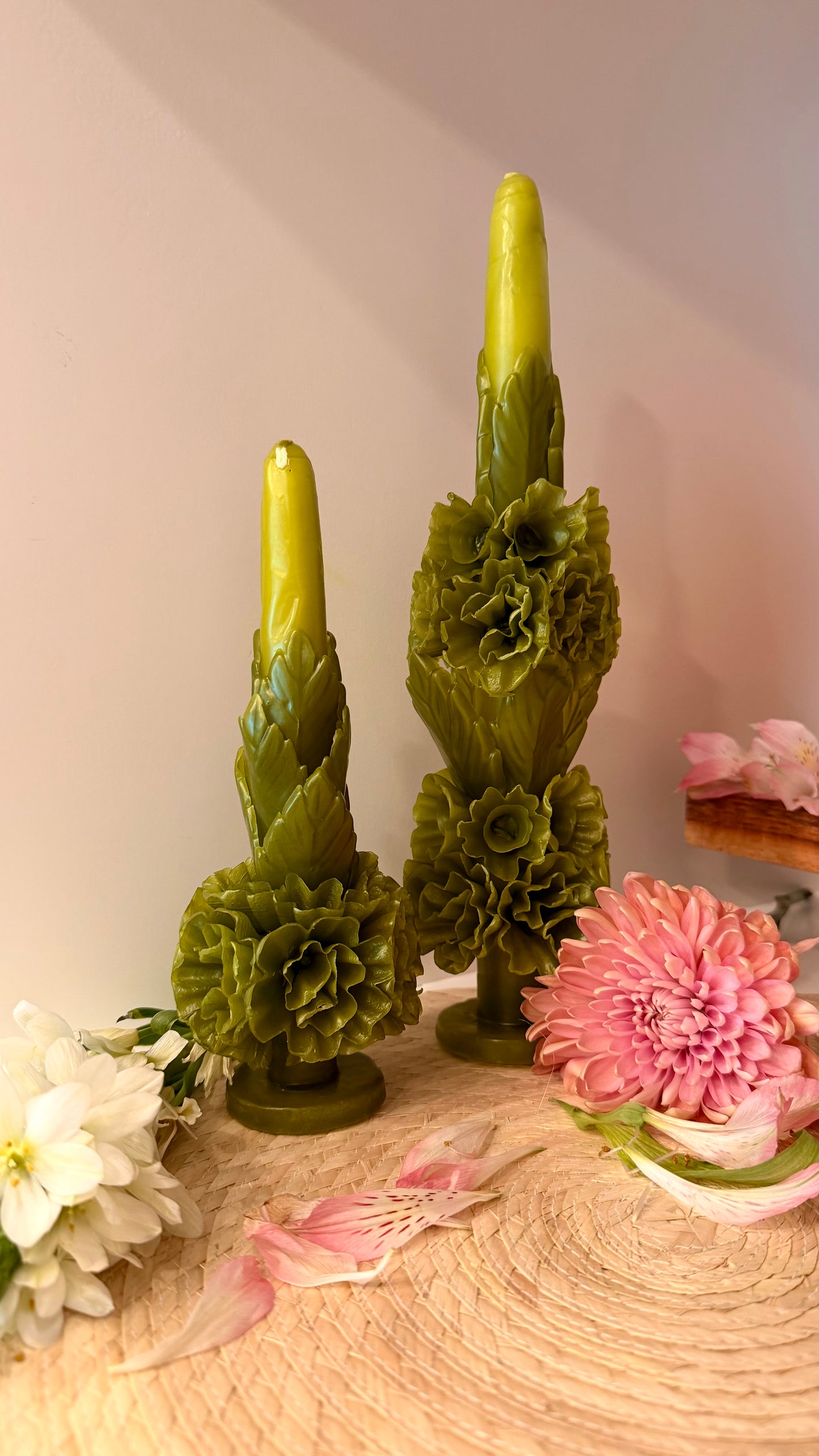 Romina Floral Taper Candle
