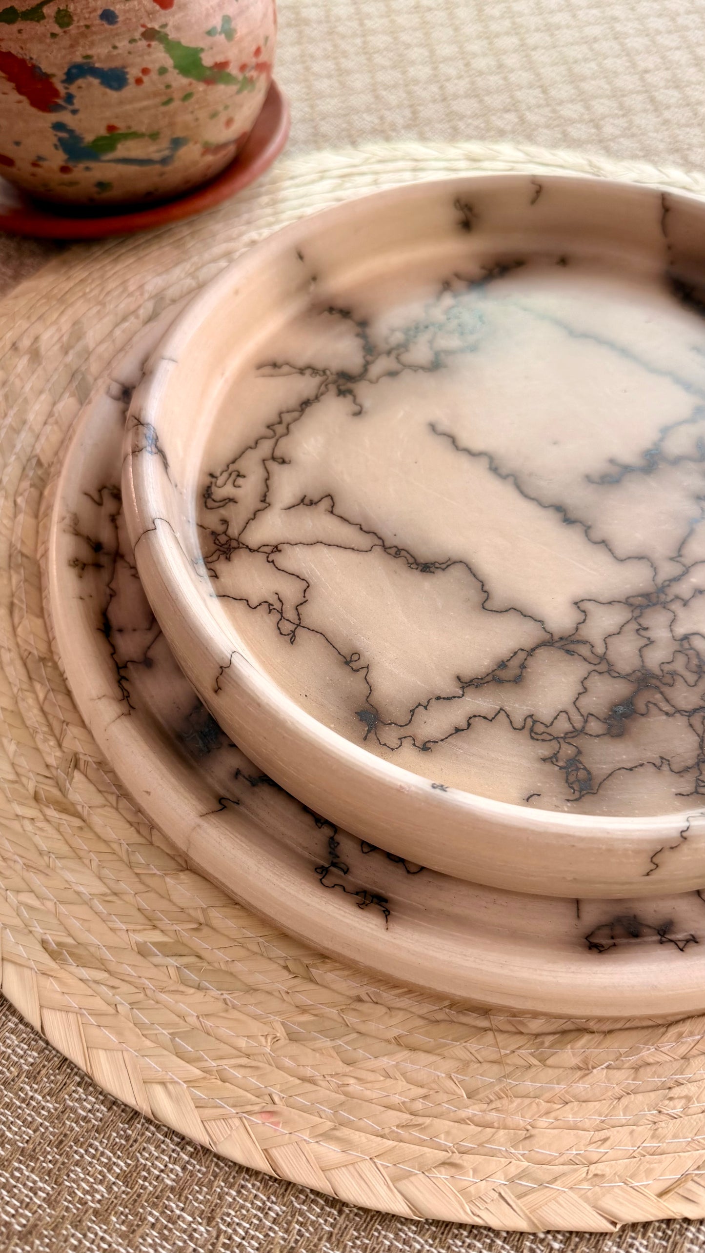 Camila Tall Rim Salad Clay Plate