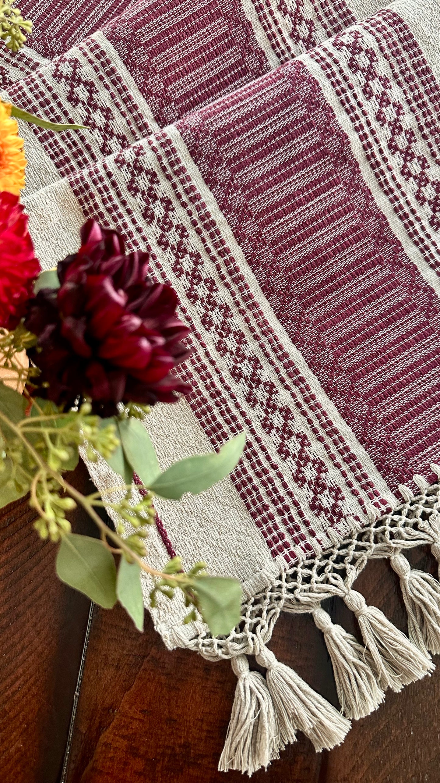 Ruby Woven Table Runner