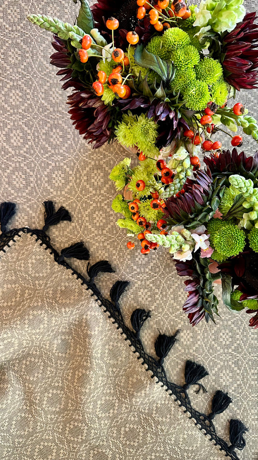 Maria Bonita Golden Woven Tablecloth