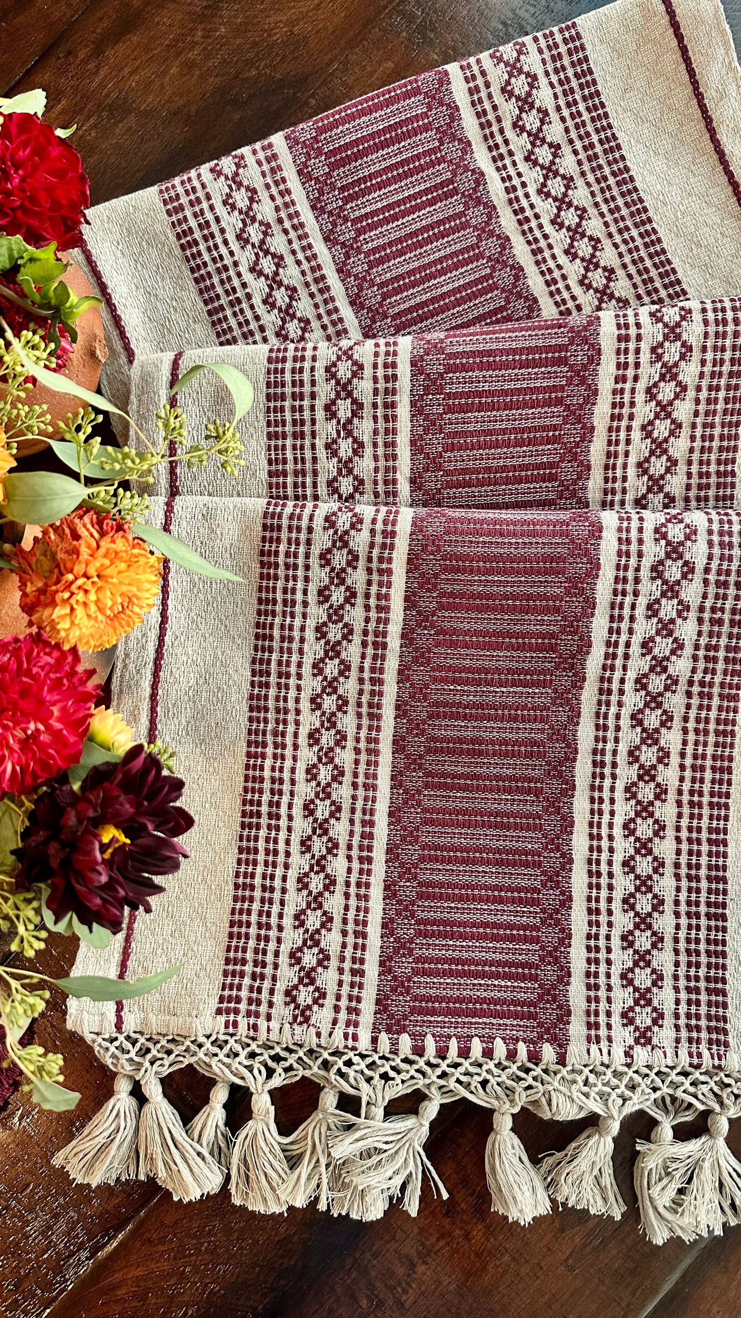 Ruby Woven Table Runner