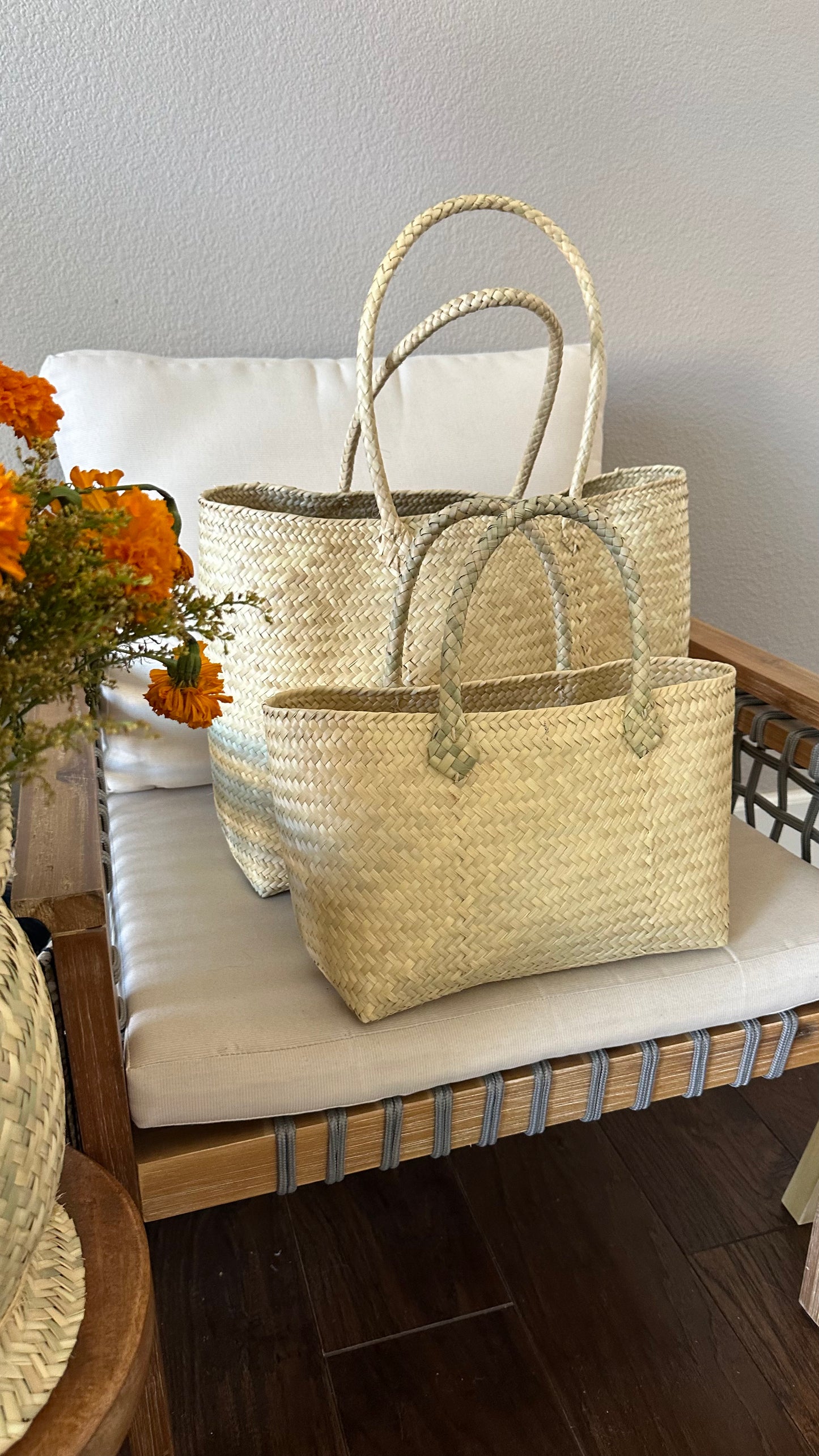 Camila  Palm Leaf Woven Tote