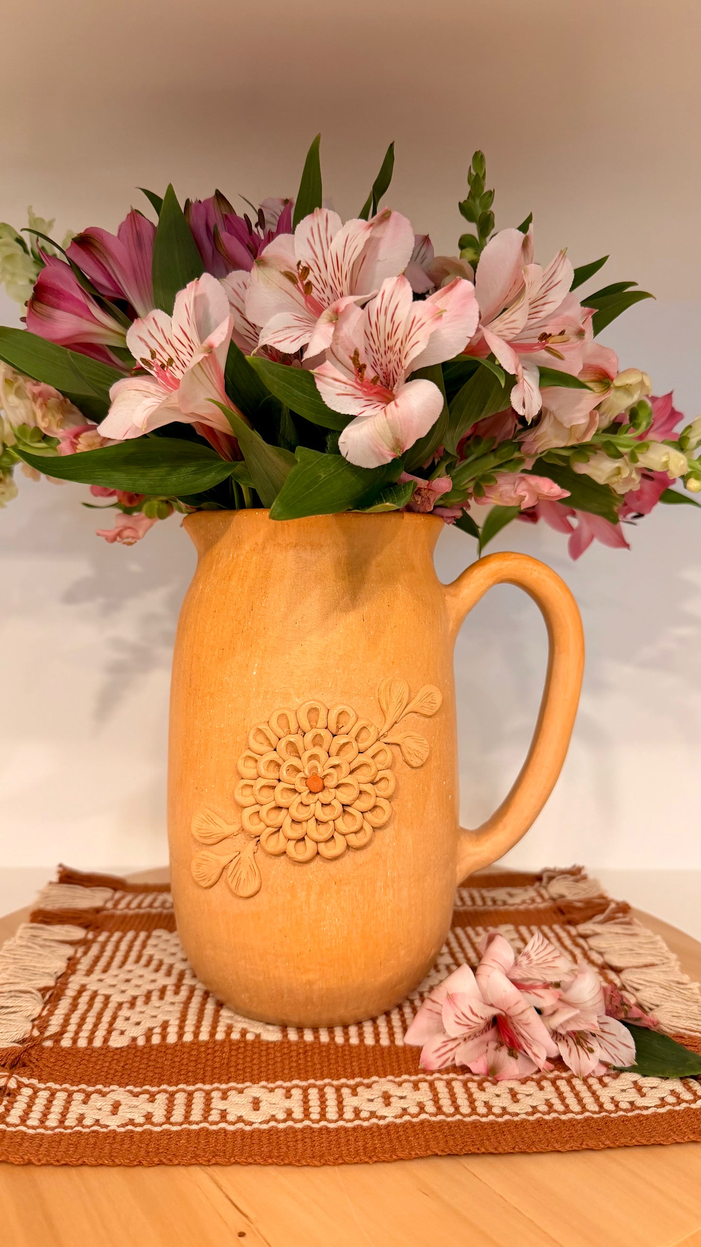 Dahlia Clay Pitcher