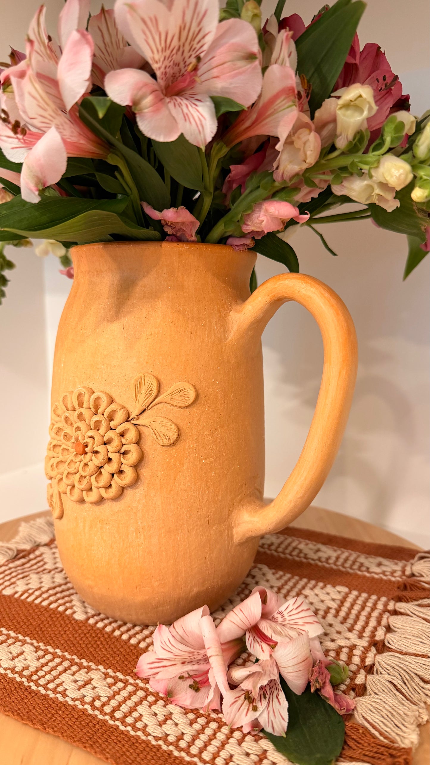 Dahlia Clay Pitcher