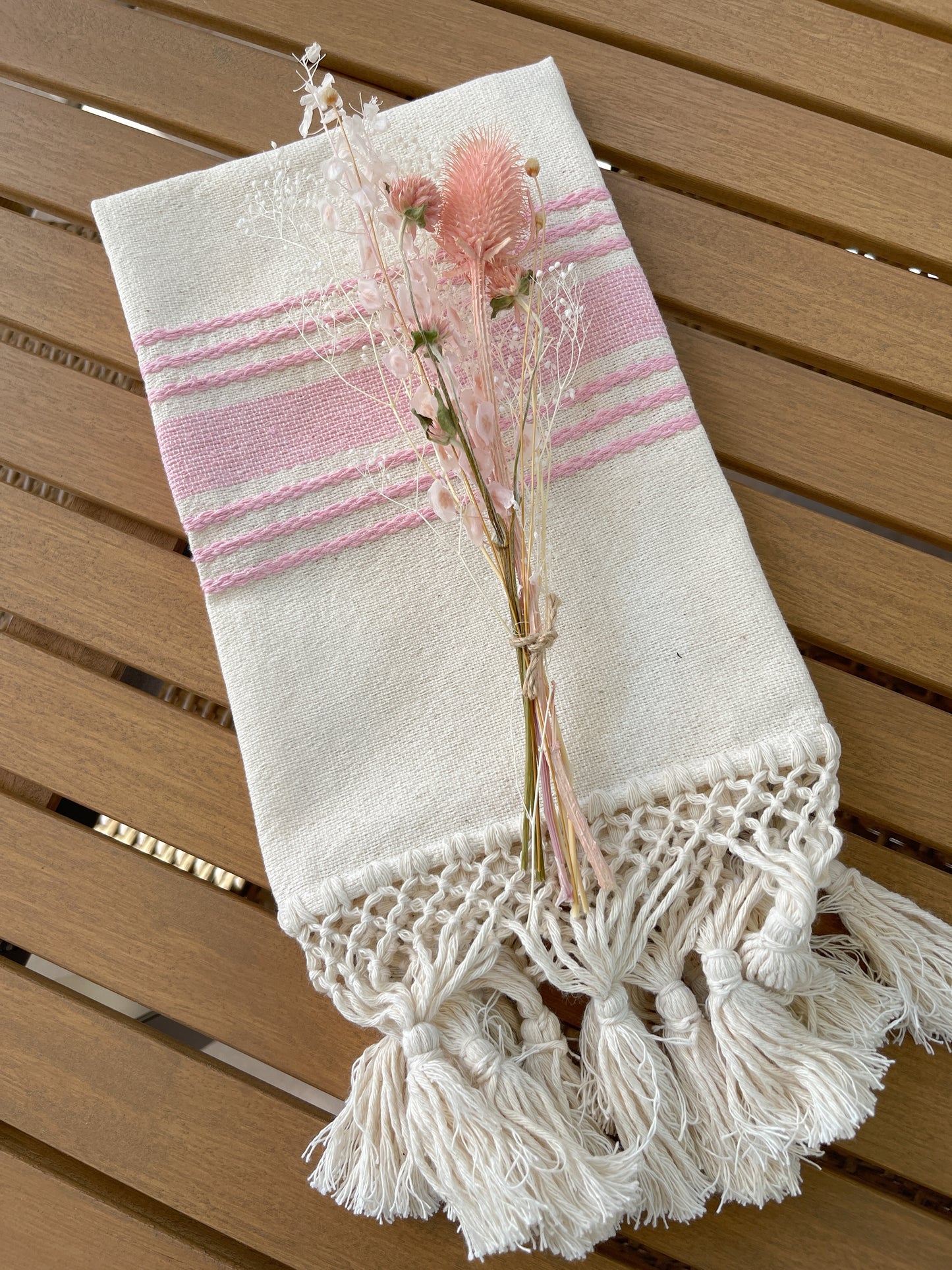 Pretty in pink woven napkin